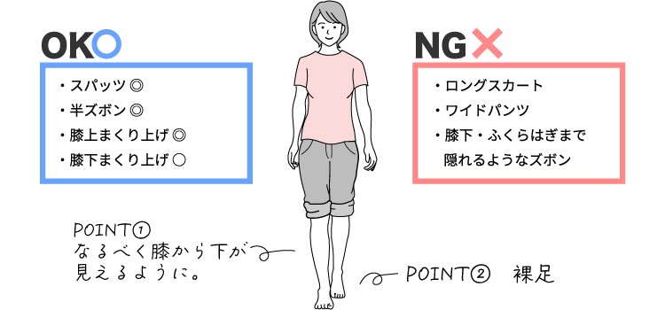 服装の注意点